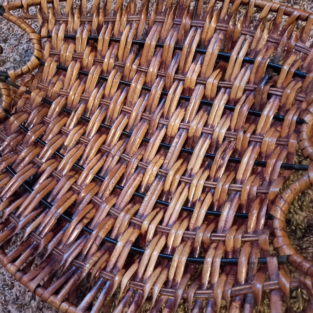 Vintage Metal & Woven Grass Basket - Picture 2 of 7